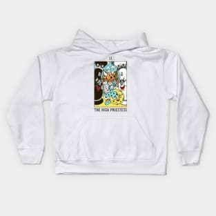 High Priestess - Mystical Medleys - Vintage Cartoon Tarot (White) Kids Hoodie